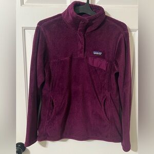 Patagonia Women’s L Purple 1/4 Snap Fleece Pullover Breathable Lightweight Warm